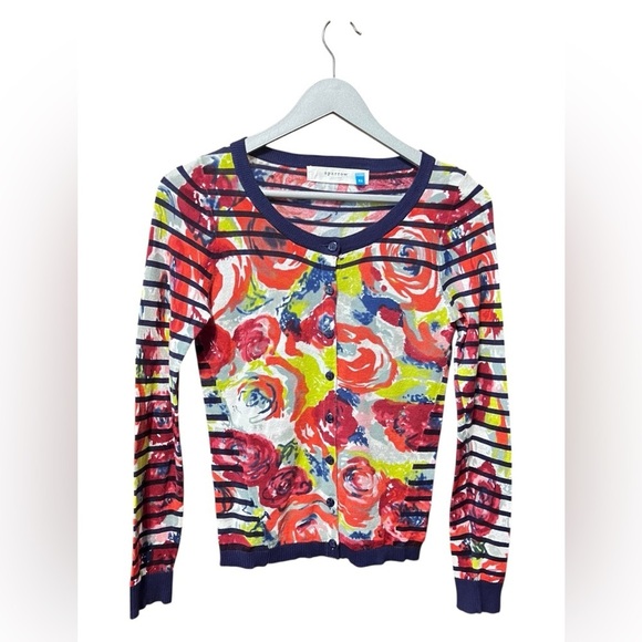 Sparrow by Anthropologie Floral Striped Cardigan – Size XS - Picture 1 of 4